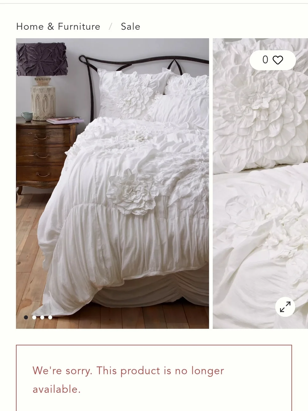 RARE Anthropologie Georgina Queen Duvet Cover Shams Euro Shams Bedskirt White
